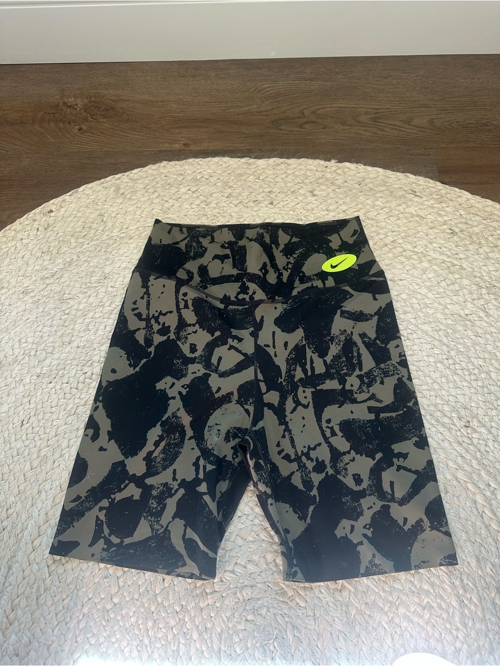 Nike Olive Green & Black Camo Dri-FIT Bike Shorts